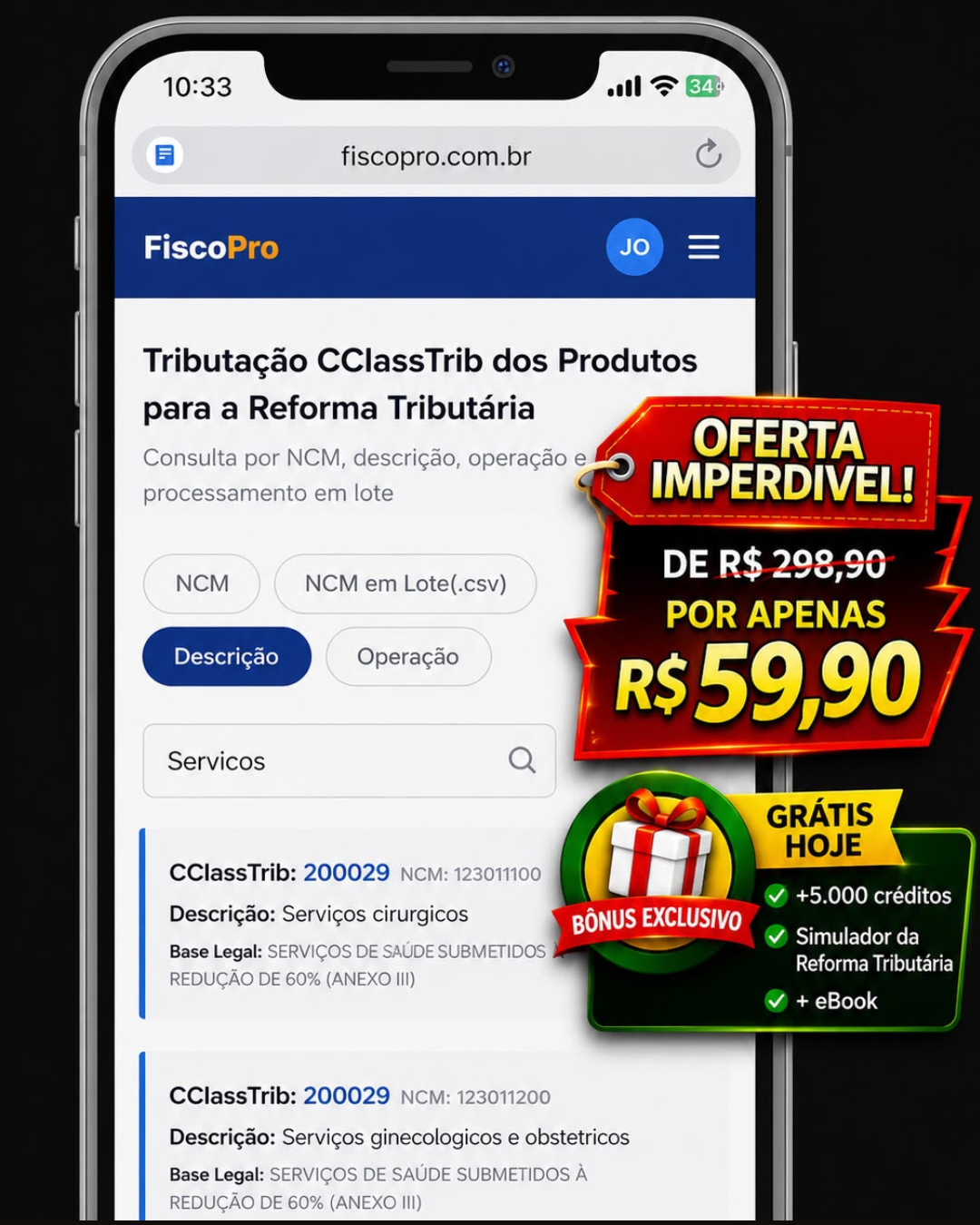 FiscoPro - Classifica\u00e7\u00e3o fiscal autom\u00e1tica com oferta imperd\u00edvel de R$59,90